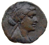 <p>Effigie de Cléopâtre VII sur une pièce de monnaie.</p>